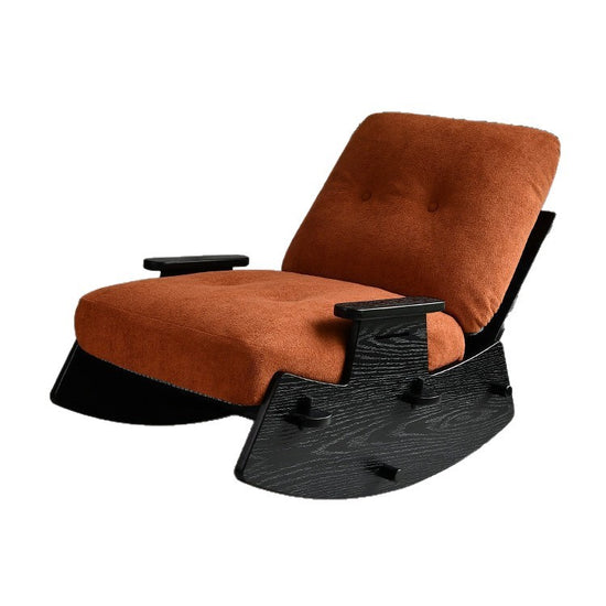 Cream antique solid wood rocking chair multi-functional lazy recliner balcony living room use