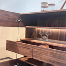 Modern style black walnut solid wood dining side wine cabinet multi-functional storage living room entrance use