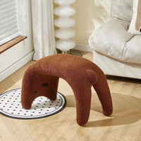 Cute lamb wool cat shape wears a shoe stool, changes shoes, sits on and adds makeup and dressing, suitable for the entrance door and bedroom
