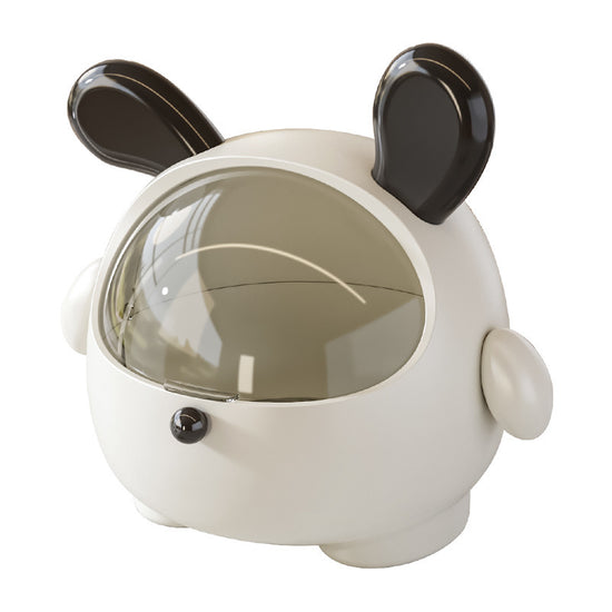 Cute wind desktop trash can, large capacity with cover to prevent odor, office dining table storage and use