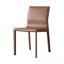 Italian Minimalist Dining Chair Saddle Leather Backrest Design Home Restaurant Hotel Use