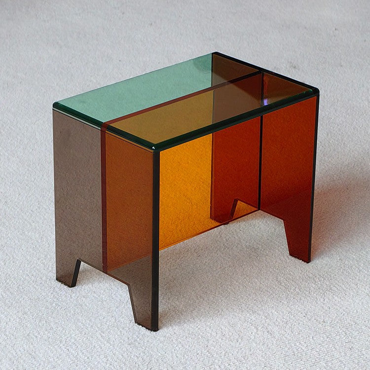 Light luxury acrylic shoe changing stool transparent low stool entrance living room dressing use