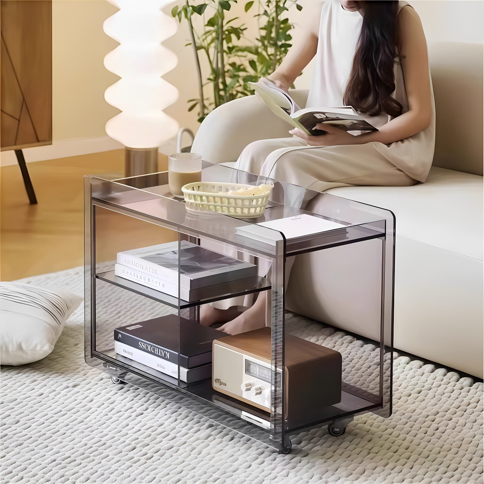 Movable Acrylic Storage Cart