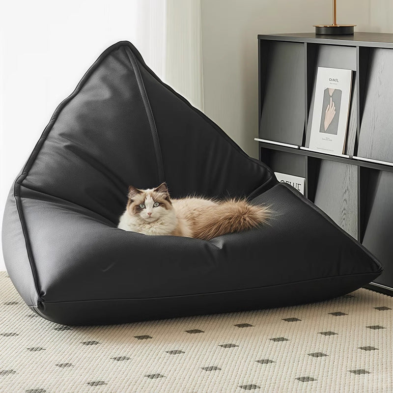 Modern style black lazy sofa can be lying down or sleeping, single living room balcony for leisure use