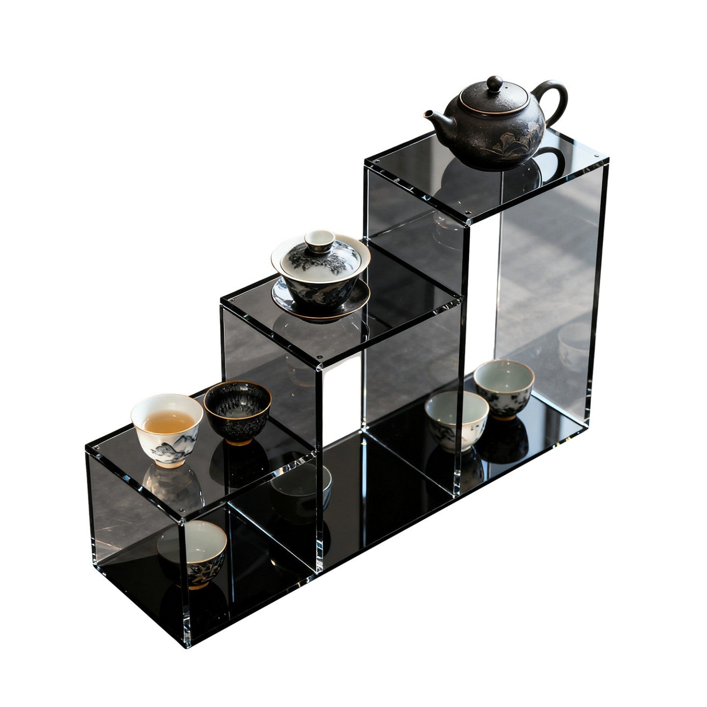 Luxury Acrylic Tea Display Shelf for Home Tea Sets