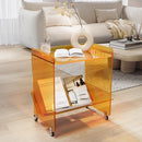 Mobile Wooden Side Table Cart