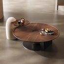 Italian light luxury round flying saucer coffee table, minimalist storage, modern small apartment living room for home use