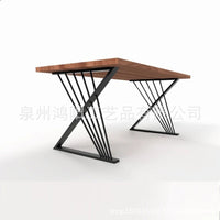 Industrial wind X-shaped table legs bracket wrought iron metal table feet office dining table desk use