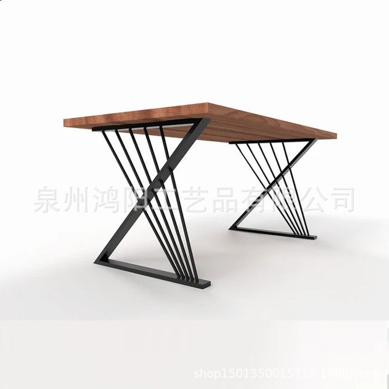 Industrial wind X-shaped table legs bracket wrought iron metal table feet office dining table desk use