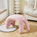 Cute lamb wool cat shape wears a shoe stool, changes shoes, sits on and adds makeup and dressing, suitable for the entrance door and bedroom
