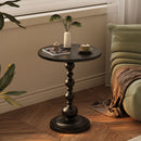 Retro style small round coffee table wrought iron side table living room balcony bedside use