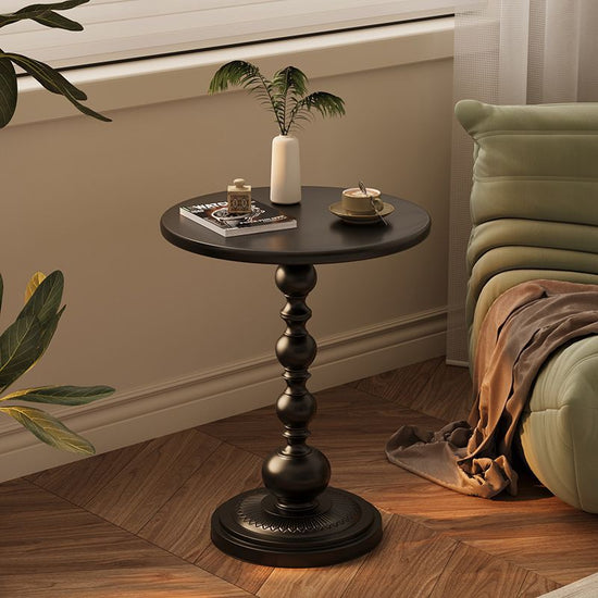 Retro style small round coffee table wrought iron side table living room balcony bedside use