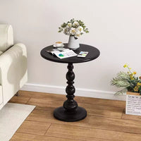 Retro style small round coffee table wrought iron side table living room balcony bedside use
