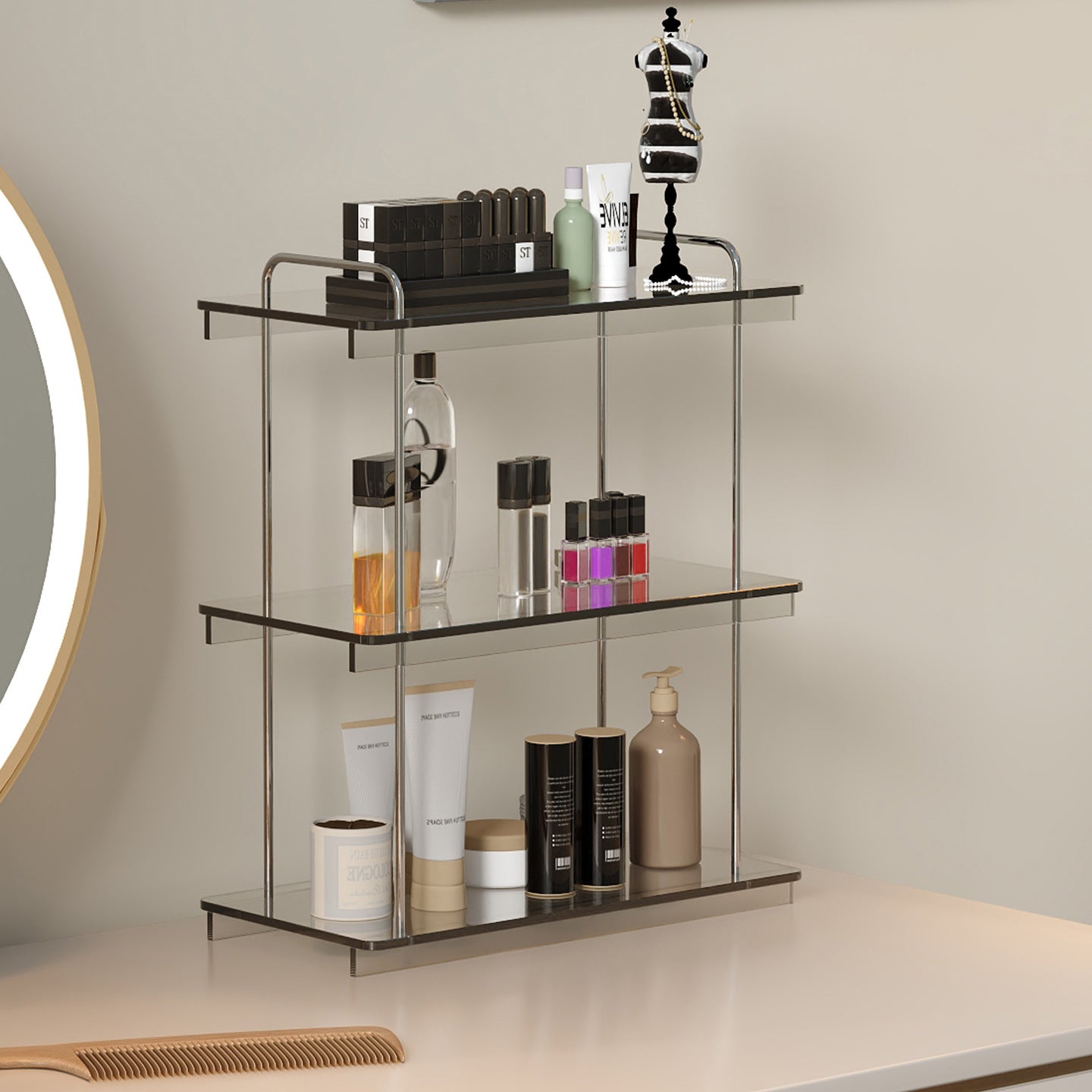 Multi-Layer Wall-Mounted Bathroom Shelf