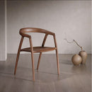 Designer style solid wood armrest dining chair for home use in café restaurant
