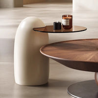 Italian light luxury round flying saucer coffee table, minimalist storage, modern small apartment living room for home use