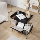 Mobile Wooden Side Table Cart