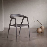 Designer style solid wood armrest dining chair for home use in café restaurant