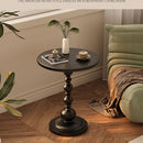 Retro style small round coffee table wrought iron side table living room balcony bedside use