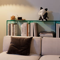 Narrow Wooden Sofa Storage Shelf with Acrylic Top