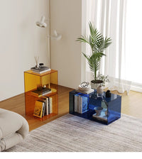 Acrylic shelf floor-to-ceiling storage living room multi-layer two-layer storage cabinet small entrance desktop display rack box