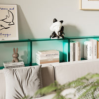 Narrow Wooden Sofa Storage Shelf with Acrylic Top