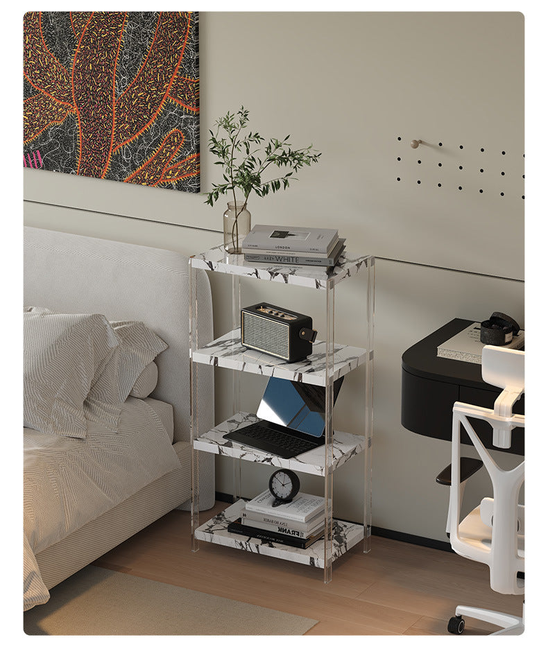Narrow Solid Wood Storage Shelf for Home & Balcony