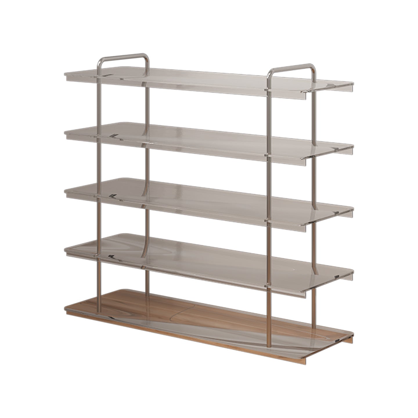 Narrow Luxury Wooden & Steel Shoe Rack