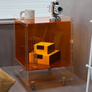 Postmodern light luxury bedside cabinet transparent installation-free bedroom storage use