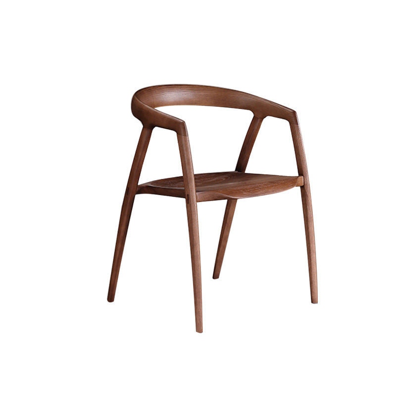 Designer style solid wood armrest dining chair for home use in café restaurant