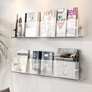 Simple wind wall hanging file rack acrylic bookshelf magazine storage office home use