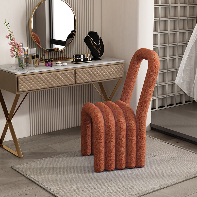 Ins wind creative makeup chair lamb wool design bedroom dressing dining room use