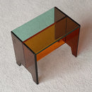 Light luxury acrylic shoe changing stool transparent low stool entrance living room dressing use
