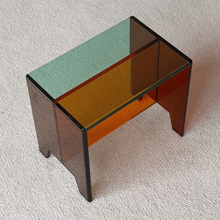 Light luxury acrylic shoe changing stool transparent low stool entrance living room dressing use