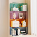Light luxury bay window bookcase acrylic solid wood storage bookshelf living room bedroom use
