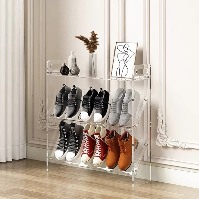 Narrow Acrylic & Wood Multi-Tier Storage Rack