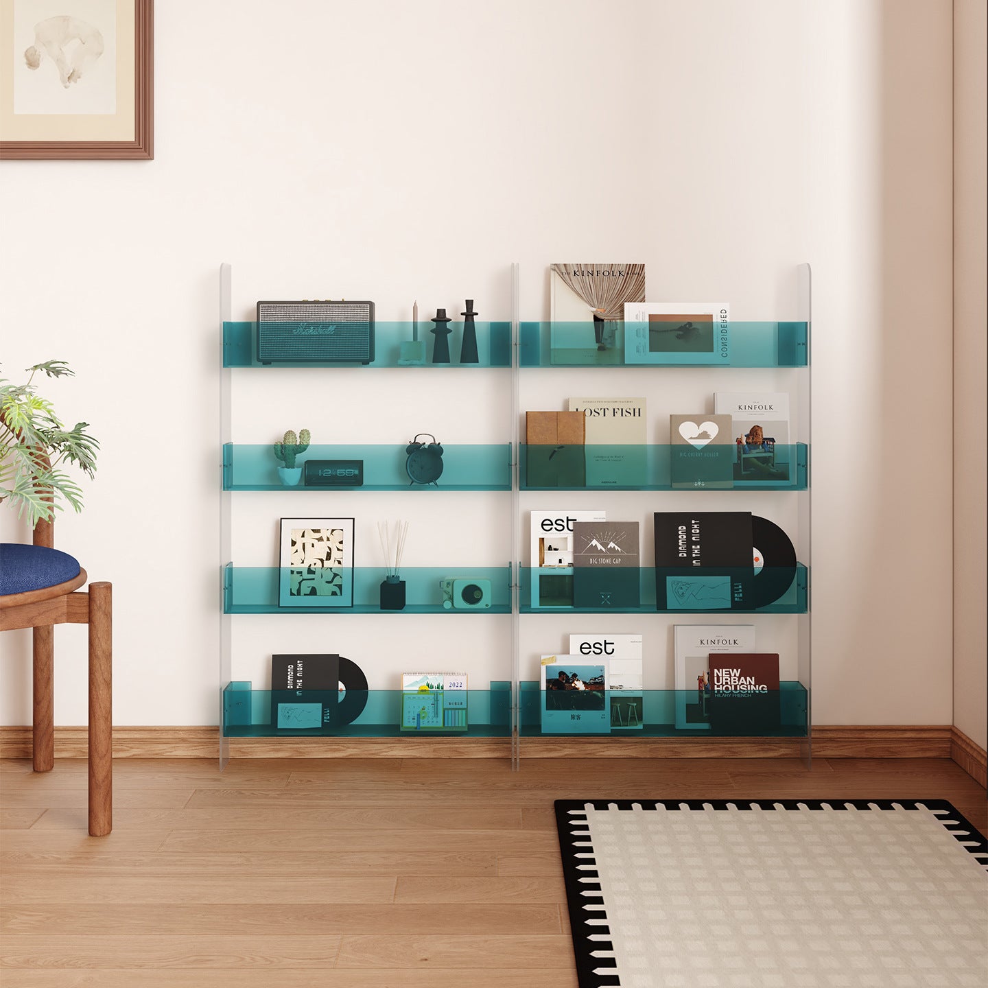 Narrow Wooden Floor-Standing Bookshelf