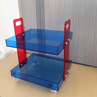Mobile Wooden Side Table Cart