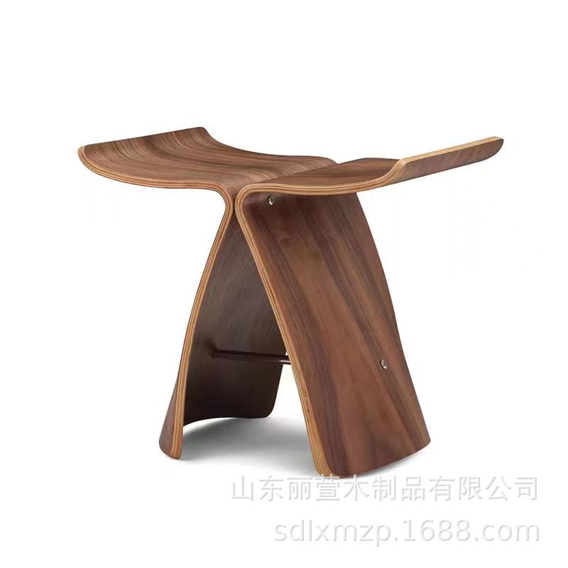 Minimalist Wooden Butterfly Stool for Small Space Home