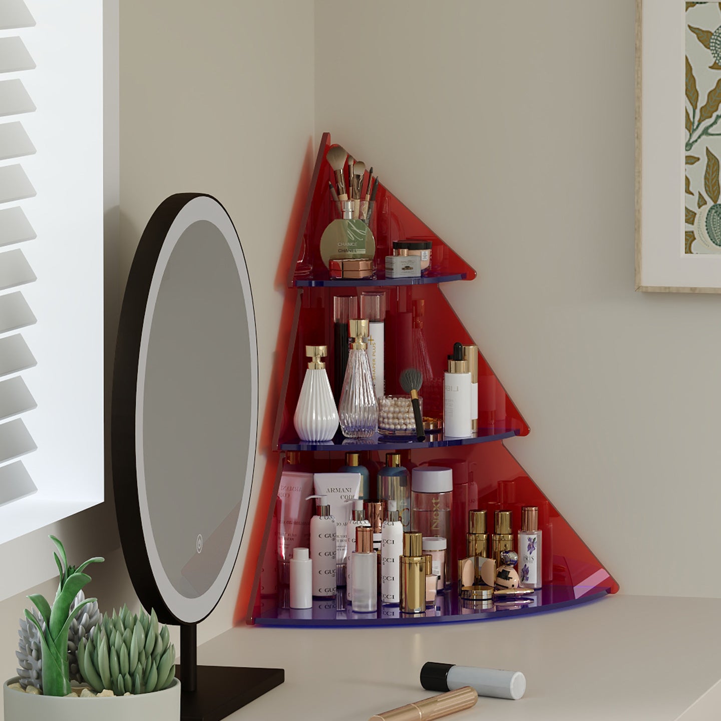 Luxury Acrylic Wall-Mounted Bathroom Shelf