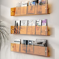 Simple wind wall hanging file rack acrylic bookshelf magazine storage office home use