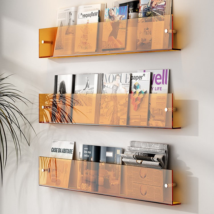 Simple wind wall hanging file rack acrylic bookshelf magazine storage office home use
