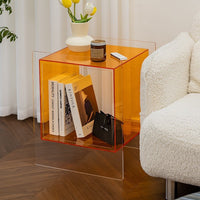 Postmodern light luxury bedside cabinet transparent installation-free bedroom storage use