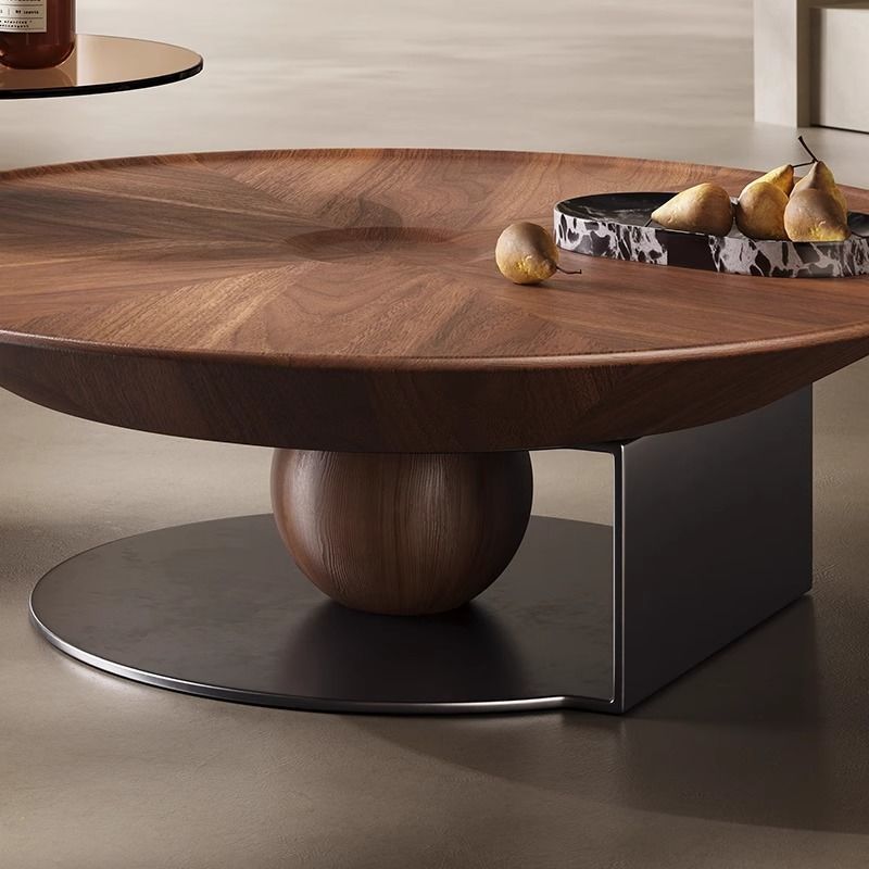 Italian light luxury round flying saucer coffee table, minimalist storage, modern small apartment living room for home use