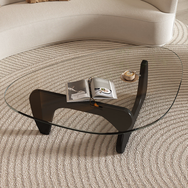 Light luxury glass coffee table modern simple small apartment living room use