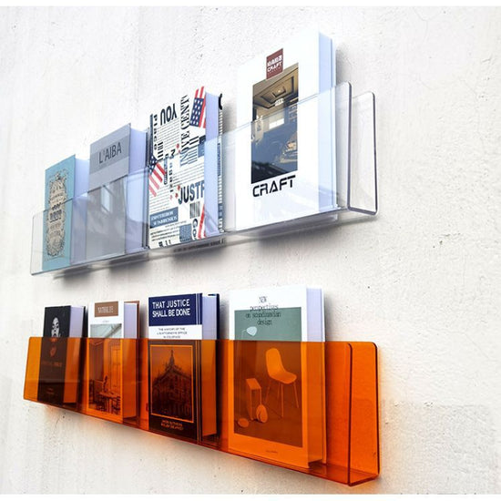 Acrylic Creative Wall Shelf Magazine Shelf Picture Book Shelf Transparent Decoration No Punching Wall Mounted Display Bookshelf