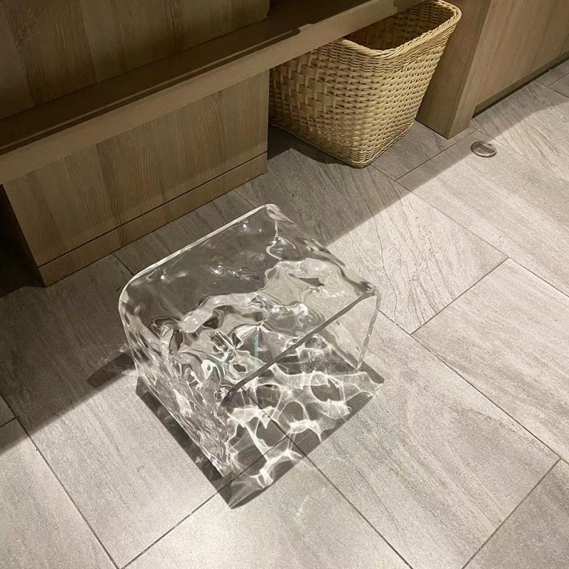 Modern Acrylic Stool Waterproof for Small Space Bathroom