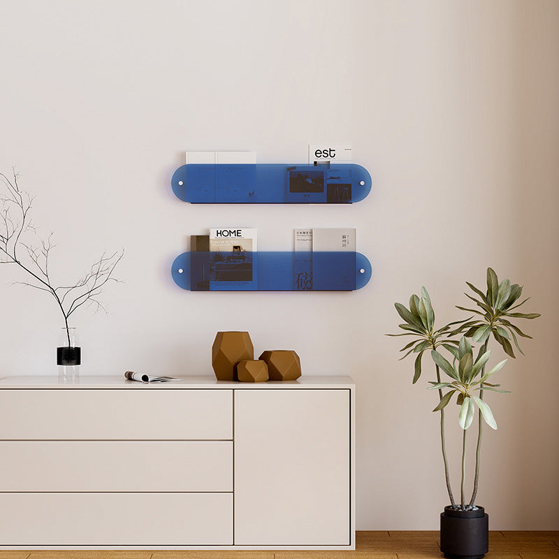 Modern Wall-Mounted Acrylic Magazine Shelf