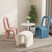 Ins wind creative makeup chair lamb wool design bedroom dressing dining room use