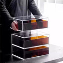 Walnut Wood Display Cabinet with Glass Cover